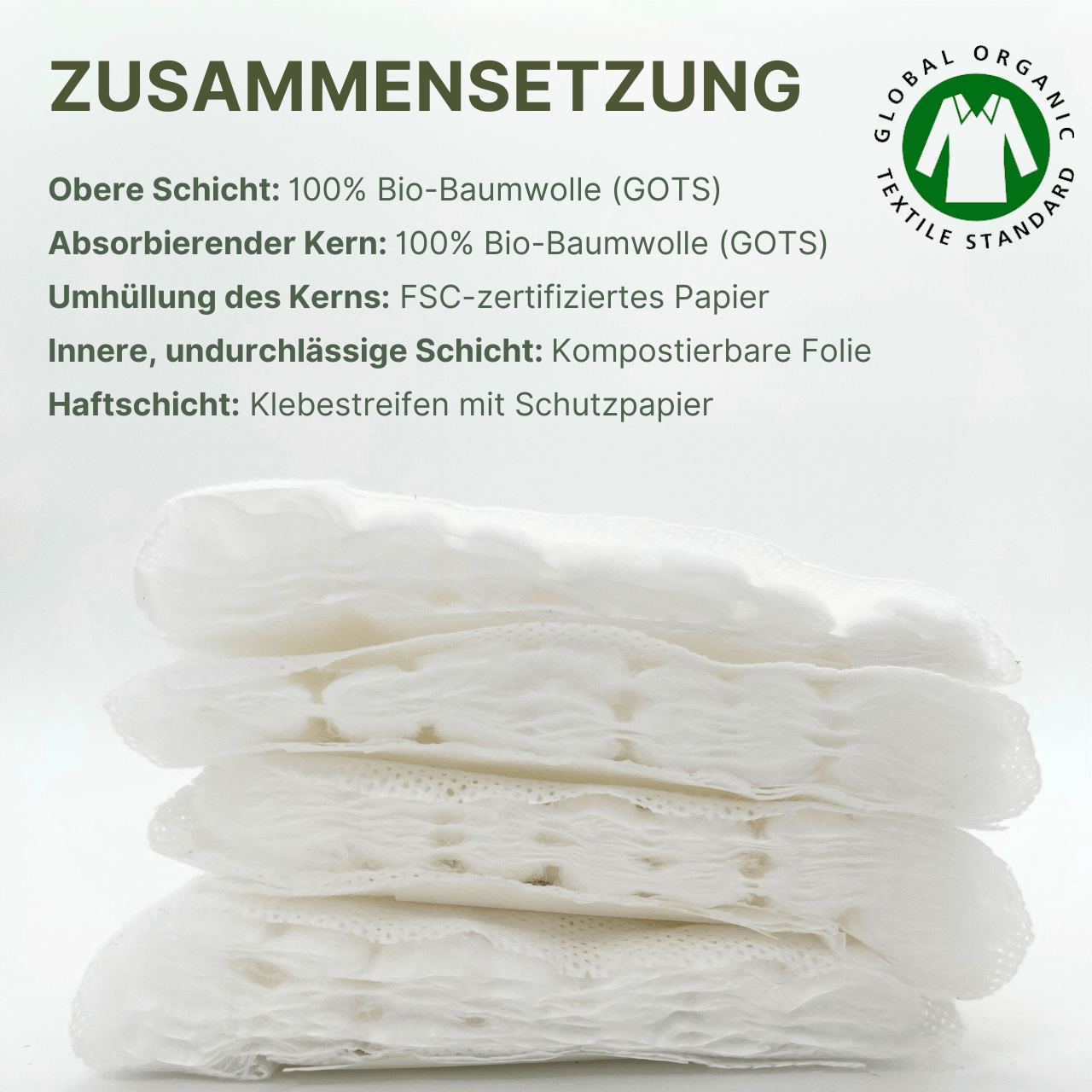 Sparpaket Wochenbettbinden sensitiv aus Bio - Baumwolle, 40 St. - MyClarella