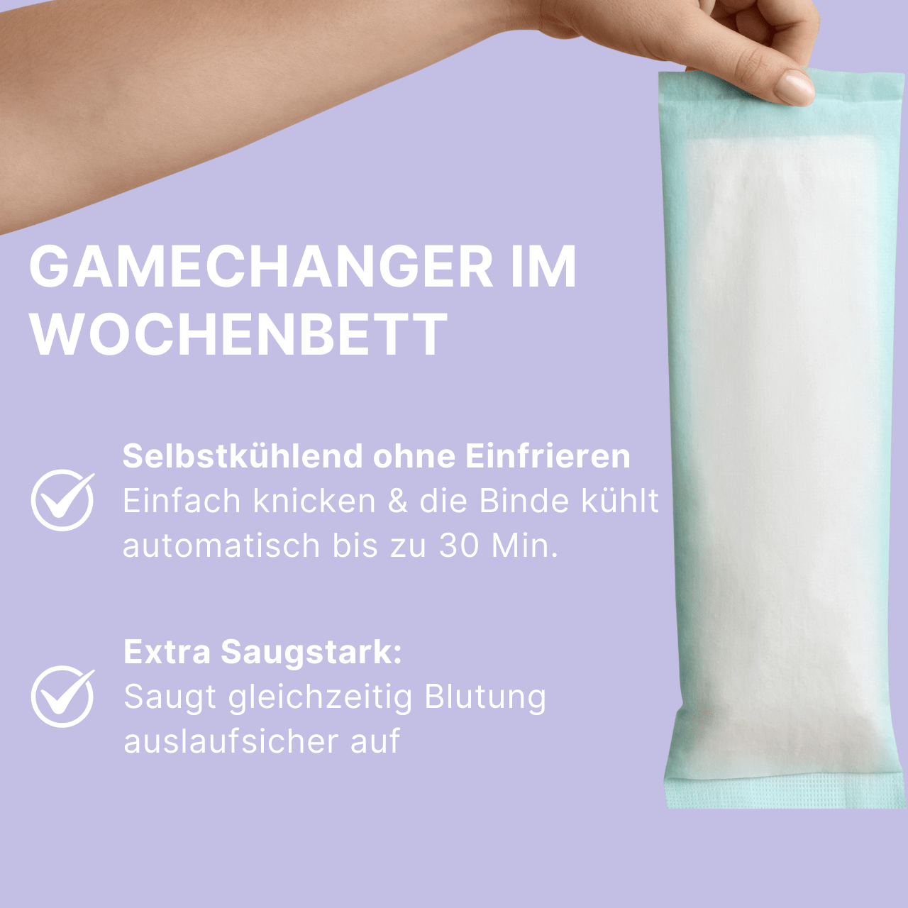 Wochenbett - Kühlbinden absorbierend & selbstkühlend - The 2 in 1 Cooling Pad (4er Pack) - MyClarella