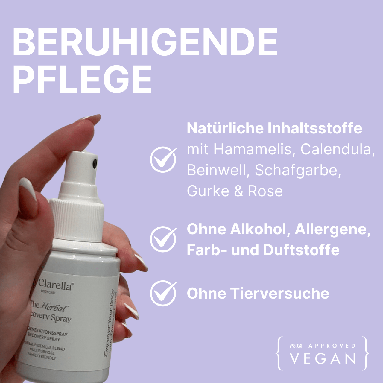 Regenerationsspray / Intimpflege mit Calendula & Hamamelis - The Herbal Recovery Spray - MyClarella