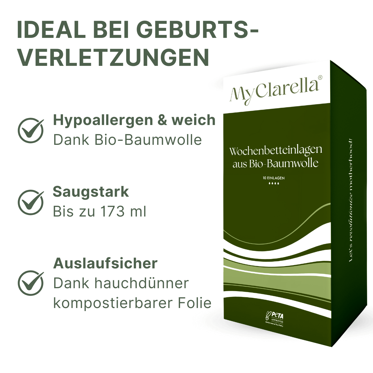 Sparpaket Wochenbettbinden sensitiv aus Bio - Baumwolle, 40 St. - MyClarella