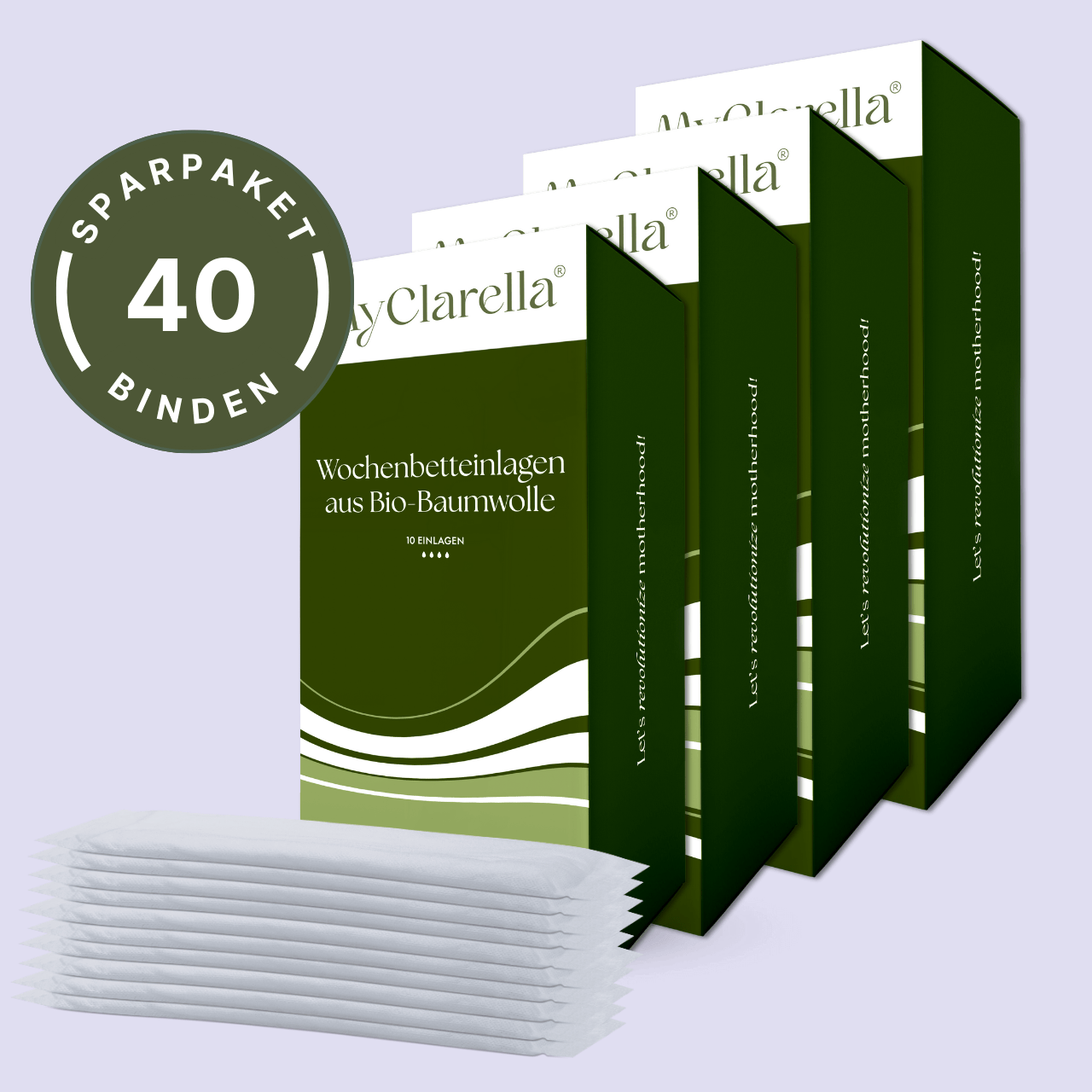 Sparpaket Wochenbettbinden sensitiv aus Bio - Baumwolle, 40 St. - MyClarella