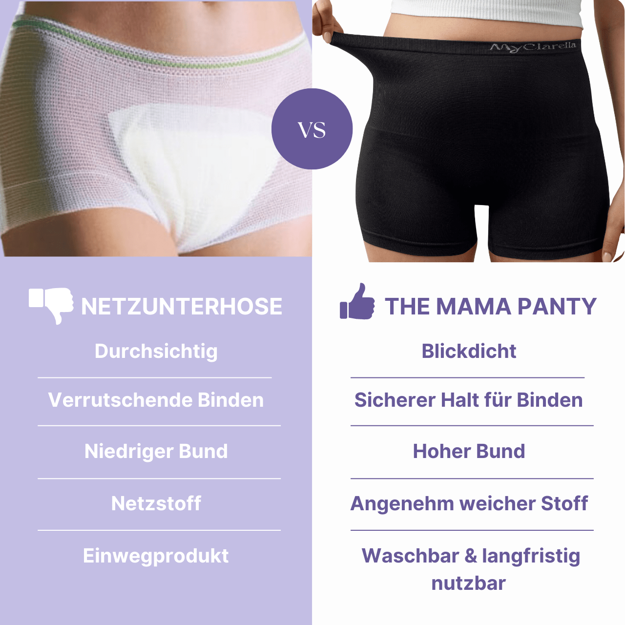 Unterhose für Schwangerschaft bis Wochenbett - In jeder Phase - The Mama Panty - MyClarella