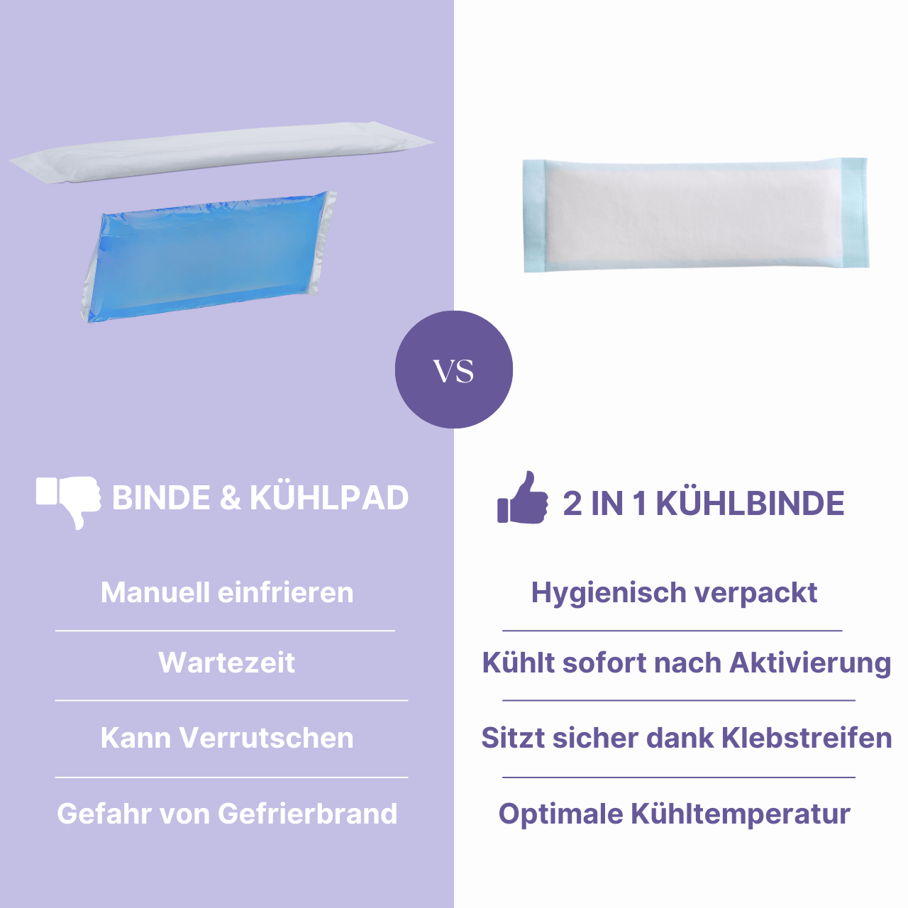 Wochenbett - Kühlbinden absorbierend & selbstkühlend - The 2 in 1 Cooling Pad (4er Pack) - MyClarella