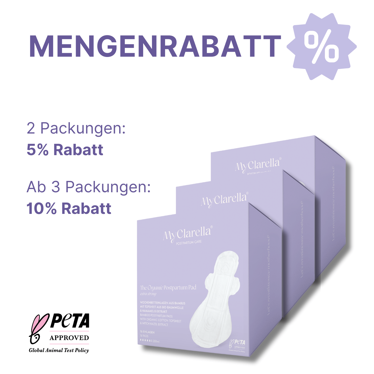 Wochenbettbinde Extra Stark - mit Hamamelis - Extrakt (16er Pack) - MyClarella