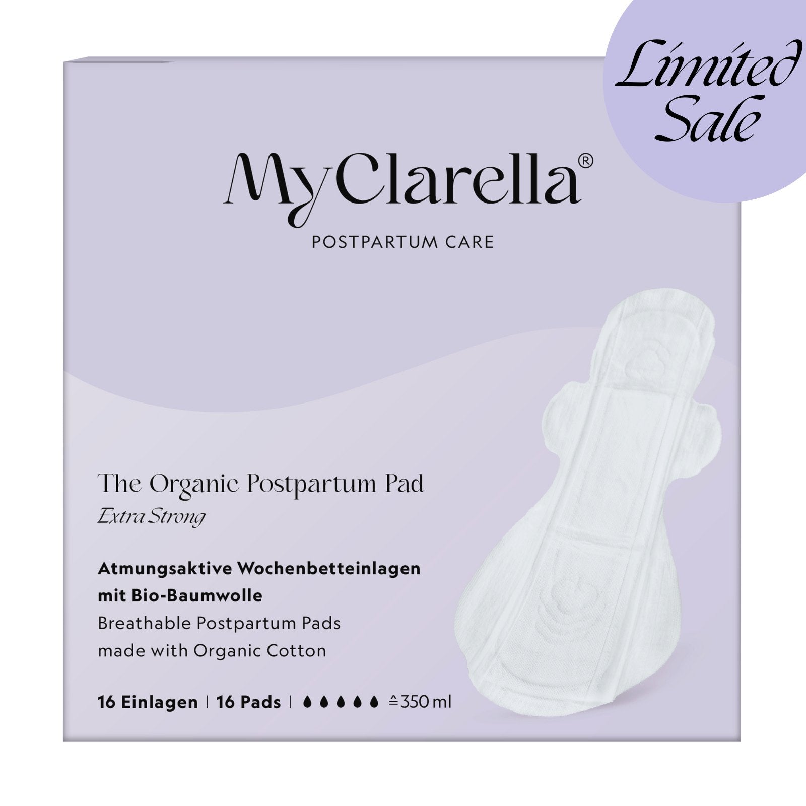 [B-Ware] The Organic Postpartum Pad - Extra Strong (16er Pack) - MyClarella