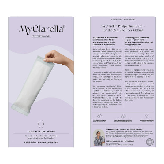 Wochenbett-Kühlbinden absorbierend & selbstkühlend (4er Pack) - MyClarella